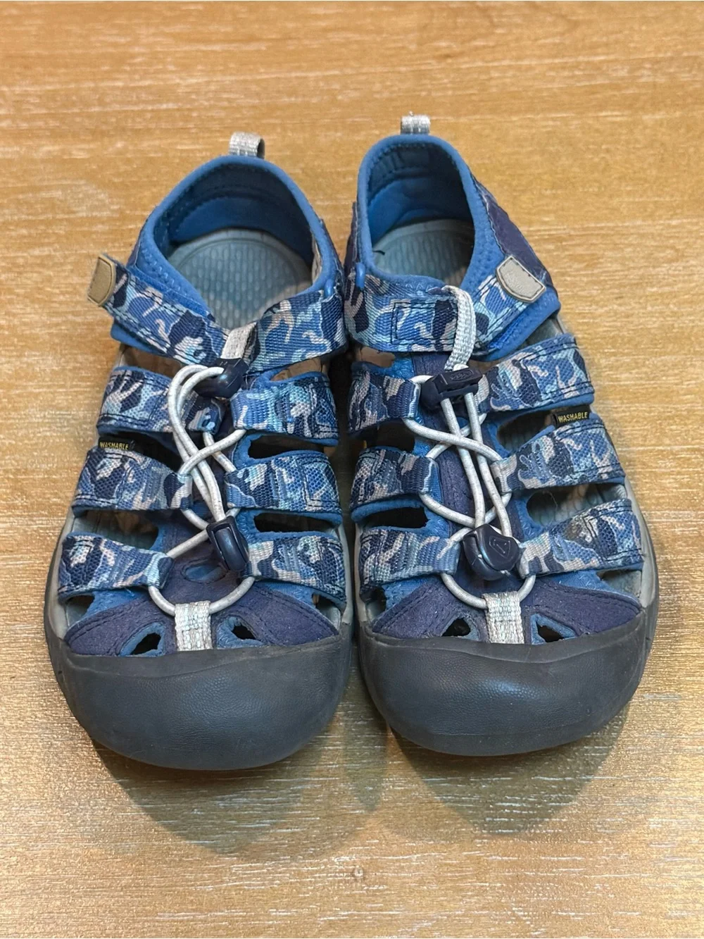 Keen Kids Newport H2 Water Sandals Camo Bright Cobalt Waterproof Hiking Sz 3